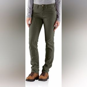 NWOT Carhartt Slim Fit Double Front Canvas Dungaree Size 18